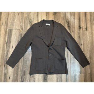 Everlane Dark Brown Cotton Knit Blazer Jacket XL